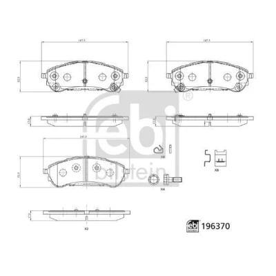 Abbildung von FEBI BILSTEIN 196370 Bremsbelagsatz Hinterachse mit akustischer Verschleißwarnung FORD: Ranger Mk3 (TKE) 2.0 EcoBlue 4x4 2018