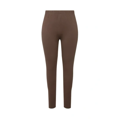 Abbildung von Ulla Popken Enganliegende Skinny Rundumgummibund Leggings Hosen, Damen, Größe: 46/48, Nougat brown