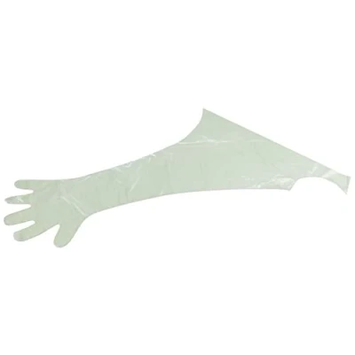Abbildung von Teqler Veterinär Handschuhe mit Schulterschutz, grün transparent, 50 Stück (1er Pack)