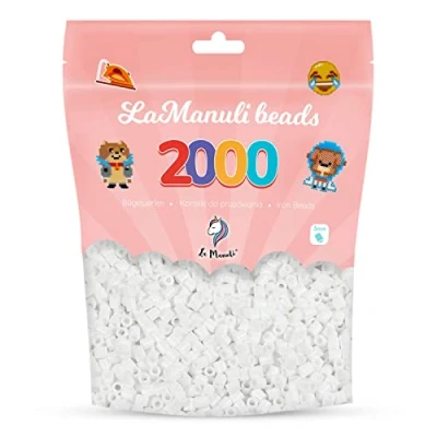 Abbildung von La Manuli Bügelperlen ca. 2000 Stück Midi Perlen Im wiederverschließbaren Beutel Nachfüllset Bastelperlen Mit jeder Marke Beads kompatibel 5 mm Steckperlen (Leuchtendes Rot)