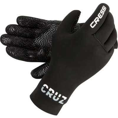 Abbildung von Cressi Cruz Gloves 3mm Neopren Tauchhandschuhe Schwarz Anti Slip Palm System, XL/5, Erwachsene Unisex