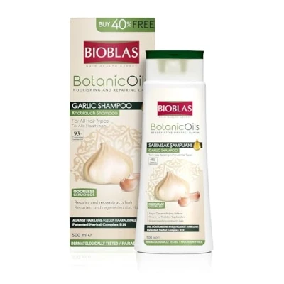 Abbildung von Knoblauch Shampoo 500 ml Bioblas, Geruchlos, Anti Haarausfall Frauen und Männer