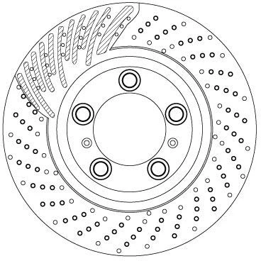 Abbildung von TRW DF6821S Bremsscheibe 340 34 5 130 gelocht/innenbel. lackiert PORSCHE: 911 Convertible