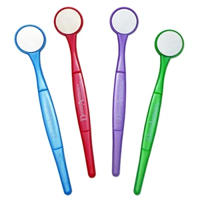 Abbildung von 4 x Dental Mundspiegel Zahnpflege (1 von jeder Farbe)