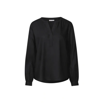 Abbildung von Street One Split NECK Bluse, Damen, Größe: 38, Schwarz