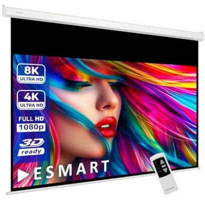 Abbildung von ESMART Professional MIMOTO Motor Leinwand 369 cm Bild 332 x 187 (150&quot;) 16:9 Programmierbare Fernbedienung Heimkino elektrische Beamer Projektionsleinwand LCD LED
