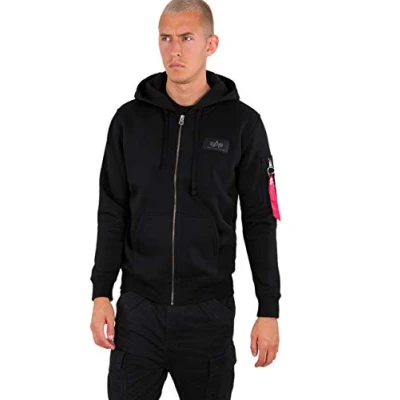 Abbildung von Alpha Industries ZIP Hoody Sweatjacke, Herren, Größe: 3XL, Black