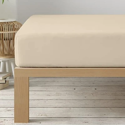Abbildung von Degrees Home Kollektion Spannbettlaken 105 x 190 33 verstellbar gebürstete Polyester Beige