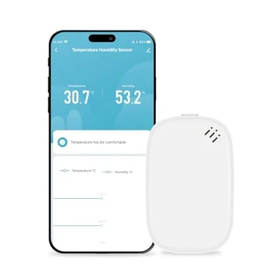 Abbildung von MOES Tuya Smart ZigBee Thermometer Hygrometer Innen（MOES Hub Erforderlich),Temperatur und Feuchtigkeitssensor Digitales mit App Steuerung,Datenspeicherung