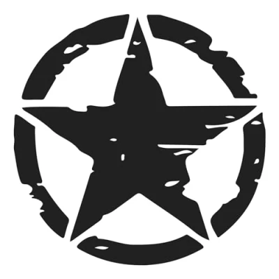 Abbildung von Finest Folia 2er Set Autoaufkleber Army Stern Sticker Folie für Auto Motorrad Anhänger Aufkleber US Star Motiv 3 selbstklebend wetterfest Kfz Zubehör (Schwarz Matt, 10cm K169)