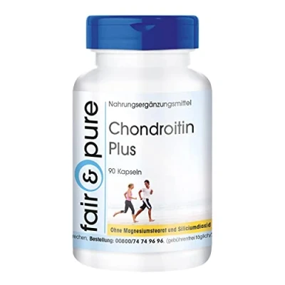 Abbildung von Fair &amp; Pure® Chondroitin Plus 90 Kapseln mit Hyaluronsäure Calcium Vitamin D und E ohne Magnesiumstearat