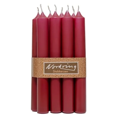 Abbildung von Nordring 8 Stabkerzen 2,2 x 18 cm rot