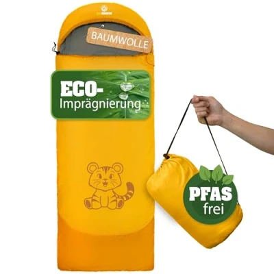 Abbildung von outdoorer Kinderschlafsack Dream Express Deckenschlafsack für Kinder, mit Baumwolle gefüttert (Motiv Tiger, orange)