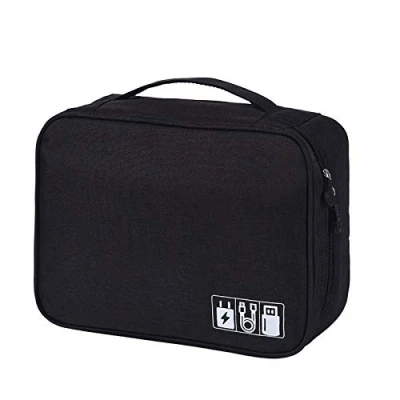 Abbildung von Elektronische Tasche Elektronik zubehör organisator universal travel Kabel Organizer (Schwarz)