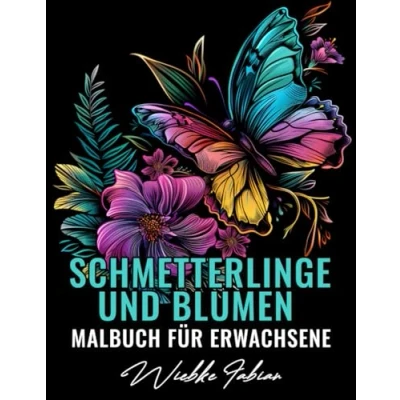 Abbildung von Schmetterlinge und Blumen Malbuch für Erwachsene: Ein mit 50 zarten Motiven von Schmetterlingen zur Entspannung, kreativen Gestaltung Naturverbundenheit ( Natur )