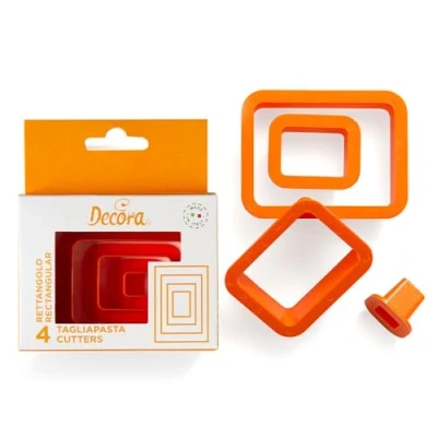 Abbildung von DECORA 0255309 AUSSTECHER Set RECHTECK, GLATT, 4 TLG 1,5 3,5 5,5 7,5 H2,2 cm