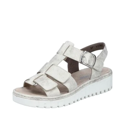 Abbildung von Rieker Plateausandale, Riemchensandale, Sommerschuh, Sandalette mit Klettriemchen