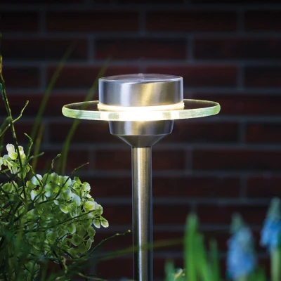 Abbildung von Paulmann LED Gartenleuchte »Solarspieß Ufo IP44 1x0,2W Edelstahl/Klar Edelstahl/Glas«, 1 flammig, Leuchtmittel Modul fest integriert,