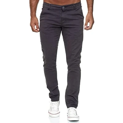 Abbildung von Tazzio Hose Chino Herren Slim Fit Chinohose Stoffhose Herrenhose Stretch Neu 19530 (32W/30L, Anthrazit)