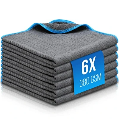 Abbildung von Filzada® 6X Lackschonende Mikrofasertücher Auto mit 380 GSM extrem weich und saugstark fusselfreie Poliertücher Für Motorrad Autopflege 40 x cm