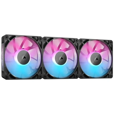 Abbildung von Corsair iCUE LINK RX120 RGB 120mm PWM Lüfters mit System Hub Magnetisches Kuppellager Dreierpack Schwarz