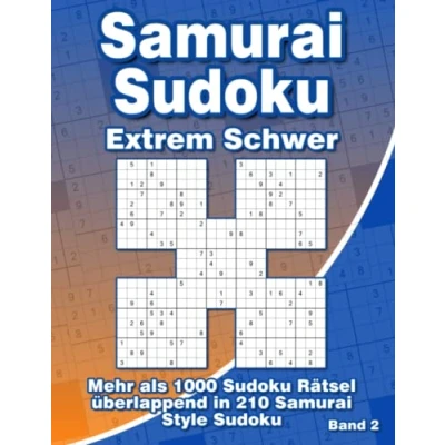 Abbildung von Samurai Sudoku Extrem Schwer: Sehr Schweres Rätselheft mit 210 Varianten für Profis