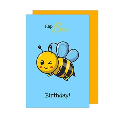 Abbildung von Edition Seidel Premium Geburtstagskarte mit Umschlag. Glückwunschkarte Billet HapBee Happy Birthday Humor Lustig cool Mann Frau Teenager Kids Biene (G3456 SW023)