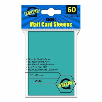 Abbildung von Arkero G 60 Small Matt Card Sleeves Türkis/Aqua (Matte Kartenhüllen) für schmale Spiele wie Yu Gi Oh! japanische Größe