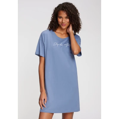 Abbildung von Lascana Vivance Dreams BY COZY Bigshirt Nachthemd, Damen, Größe: 32/34, Blue