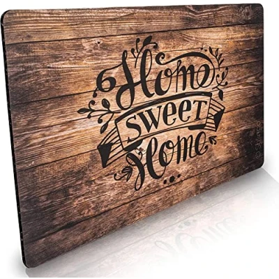 Abbildung von Fussmatte innen &amp; außen 50x70cm flach rutschfest Holzoptik Design Home Sweet Waschbare Türmatte für saubere Schuhe stylisch modernen Eingangsbereich