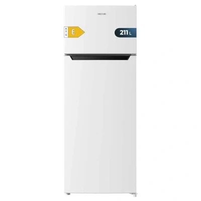 Abbildung von Cecotec Kühlschrank 2D Bolero CoolMarket 211 White E. Motor Defrost mit 2 Türen, Weiß 143x54 cm, Kapazität l, reversible Tür, Energieklasse E, Schnellgefrier Modus.