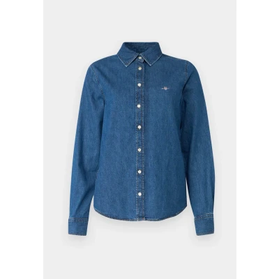 Abbildung von GANT Damen REG Denim Shirt Bluse, Indigo, 36