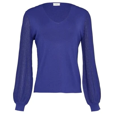 Abbildung von s.Oliver Black Label MIT Semitransparenten ÄRMELN Strickpullover, Damen, Größe: 46, Ozeanblau