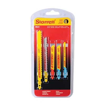 Abbildung von Starrett Mehrzweck Stichsägeblatt Kit 5 teilig BU2 Bi Metall Sägeblatt Set mit einheitlichem Schaft für Holz, und Kunststoff Kompatibel Bosch Dewalt Hitachi Festool Milwaukee