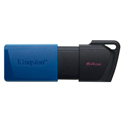 Abbildung von Kingston DataTraveler Exodia M USB Stick 3.2 Gen 1 DTXM/64GB mit beweglicher Kappe (Schwarz + Blau)