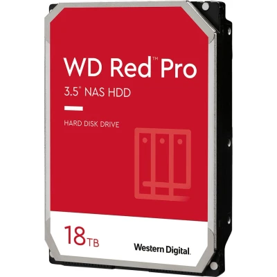 Abbildung von WD Red Pro interne Festplatte 18 TB (3,5 Zoll, NAS Festplatte, 7.200 U/min, 512 MB Cache, SATA 6 Gbit/s, NASware Technologie, für Systeme im Dauerbetrieb, stoßfest) rot