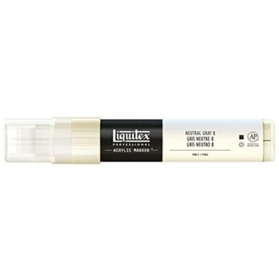 Abbildung von Liquitex 4618599 Professional Paint Acrylfarben Marker, Künstlerpigmente zum Zeichen, Malen auf Papier, Leinwand, Textilien, breite Spitze, Strichstärke 8 15 mm Neutralgrau Nr.