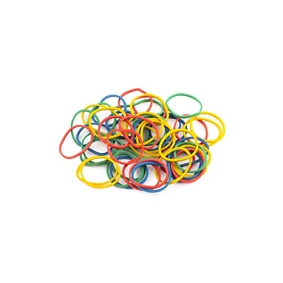 Abbildung von D.RECT Gummibänder 1kg Beutel 25mm Durchmesser Breit 1.5mm Gummiring Perfekt für Haushalt und Büro Wiederverwendbar Sehr Langlebig Farbig Sortiert