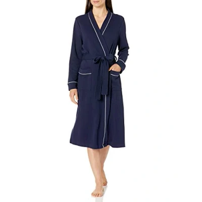 Abbildung von Amazon Essentials Damen Leichter Waffel Bademantel, Mittellang (Erhältlich In Übergröße), Marineblau, S