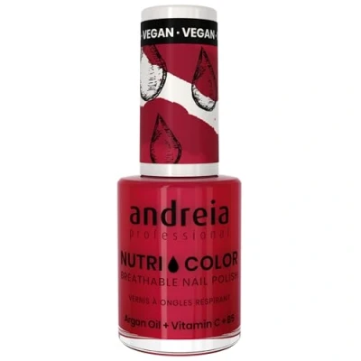 Abbildung von Andreia Professional NutriColor Atmungsaktiver Nagellack Veganer und Tierversuchsfreier Nagelkunst mit langanhaltendem Glanz Finish Farbe NC32 Bordeaux 10.5ml
