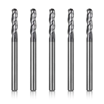 Abbildung von Genmitsu 5 teiliges Kugelkopf End Mills Set für CNC Fräsen, 1/8&quot; Schaft aus Wolframstahl, Fräser mit 3 Zahn Schnitzspitzen, Gesamtlänge 1 1/2, TiAlN beschichtet, 3BNB05