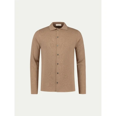 Abbildung von Extrafine Merino Knitted Shirt Beige Nackt 100 % extrafeine Merinowolle Größe 2XL Männer Aurélien Italienische mediterranen Stil
