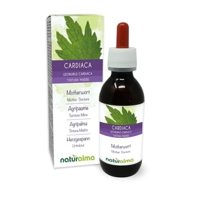 Abbildung von Herzgespann (Leonurus cardiaca) Kraut mit Blüten Alkoholfreier Urtinktur Naturalma Flüssig Extrakt Tropfen 120 ml Nahrungsergänzungsmittel Veganer