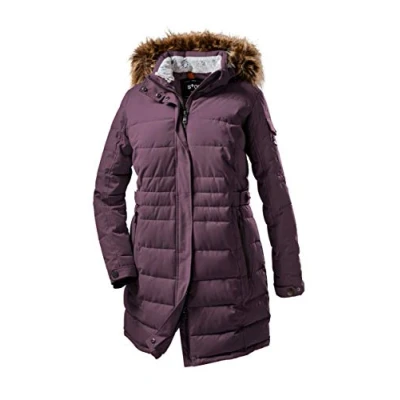 Abbildung von STOY Damen WMN Quilted PRK A Parka In Daunenoptik Mit Abzippbarer Kapuze, aubergine, 58