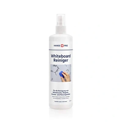 Abbildung von HANSE PRO Whiteboardreiniger, 1 x 250 ml I Cleaner Löscher Zubehör Tafel Reiniger Flipchart Spray Reinigung und Pflege in praktischer Pump Flasche