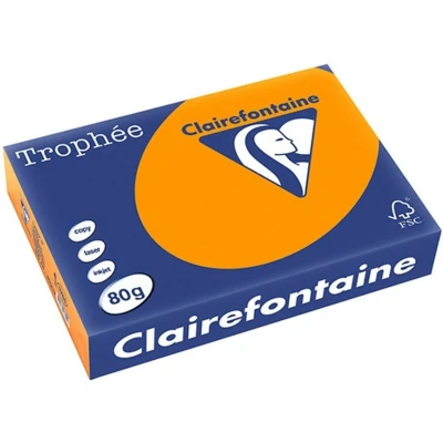 Abbildung von Clairefontaine 1761C Ries Druckerpapier / Kopierpapier Trophee, intensive Farben, DIN A4, 80g, 500 Blatt, Orange, 1