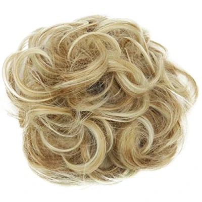 Abbildung von CAISHA Scrunchie Haarteil Haargummi Dutt Haarverdichtung Groß Emilia Gewellt Unordentlich DM15cm Blond Mix G20E