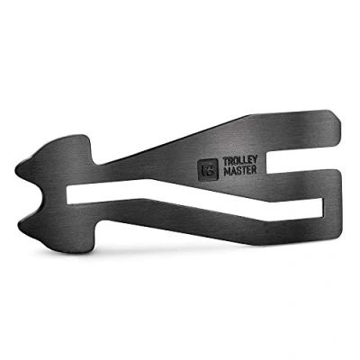 Abbildung von FABACH Trolley Master Stainless Steel Series Edelstahl Einkaufswagenlöser Schlüsselanhänger für ALLE Einkaufswagen Einkaufswagenchip öffnet Frontlader und Seitenschubfach