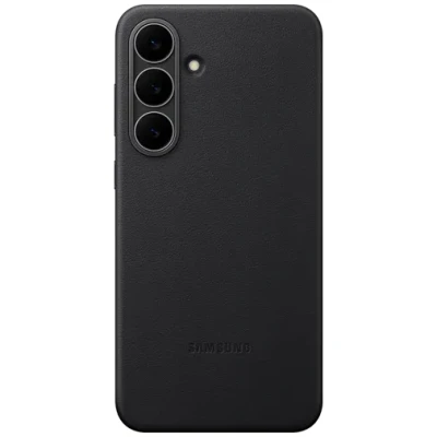Abbildung von Samsung Galaxy S25 FE Hülle Kunstleder Original Hard Case/Backcover Handyhülle Schwarz