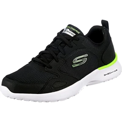 Abbildung von Skechers Herren Skech air Dynamight Venturik Sneaker, Black Synthetic Textile Lime Trim, 46 EU